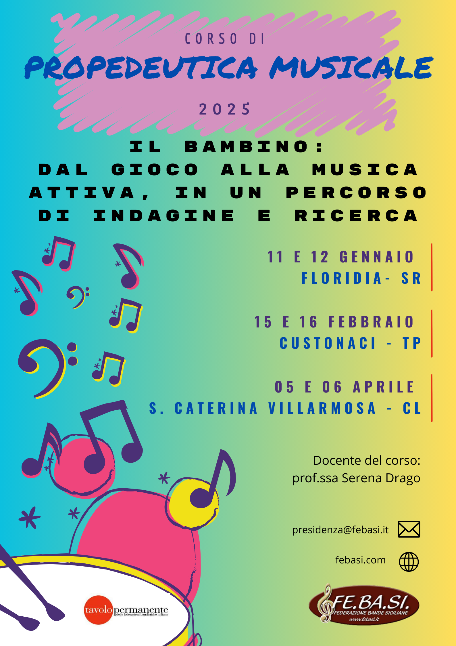 Corso di Propedeutica Musicale  – Docente: SERENA DRAGO